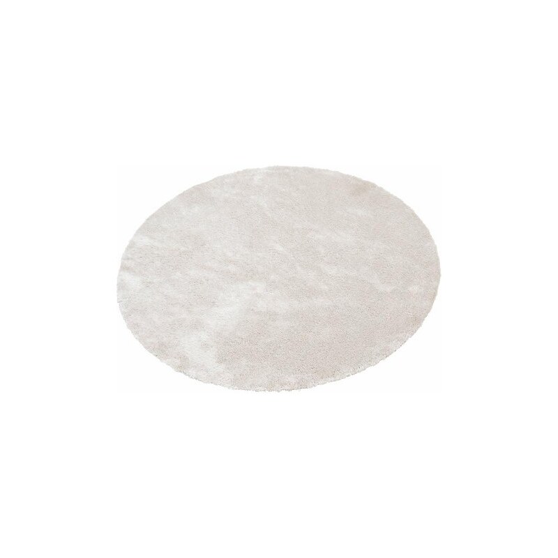 Bruno Banani Hochflor-Teppich rund Dana Höhe 30 mm handgetuftet weiß 10 (Ø 190 cm),9 (Ø 140 cm)