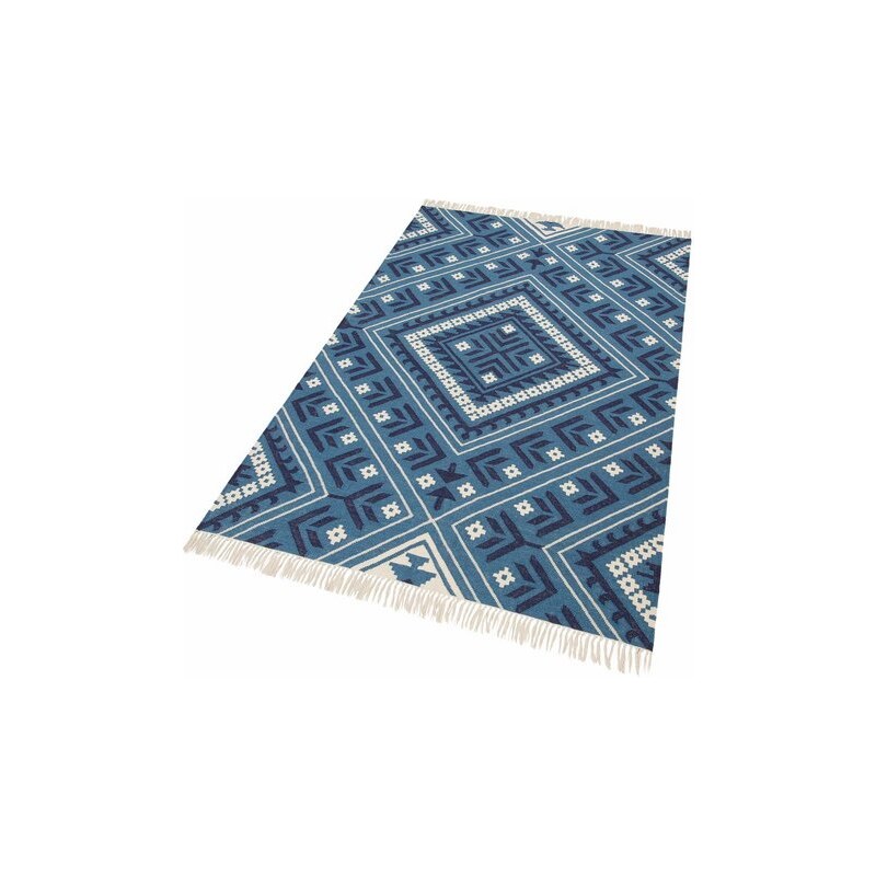 HOME AFFAIRE COLLECTION Teppich Collection Kayla handgewebt aus recycltem Material blau 1 (60x90 cm),3 (120x180 cm),4 (160x230 cm),5 (200x200 cm)