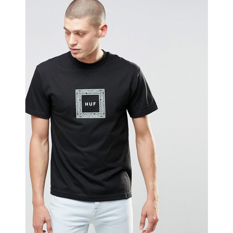 HUF - T-Shirt mit Paisley-Box-Logo - Schwarz