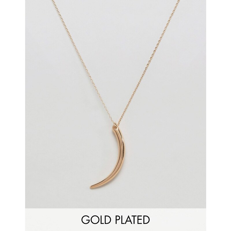 Nylon - Halskette mit vergoldetem Horn - Gold