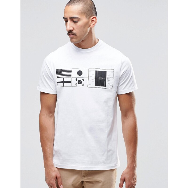 Playground - T-Shirt mit Flaggen-Print - Weiß