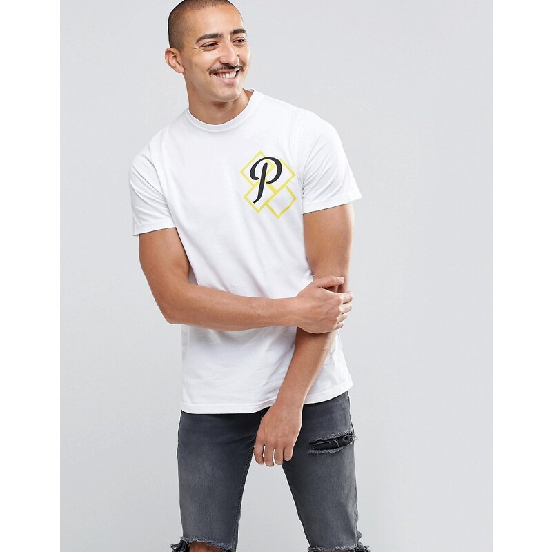 Playground - T-Shirt mit großem P - Weiß