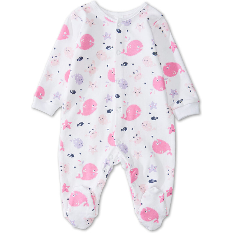C&A Baby-Schlafanzug aus Bio-Baumwolle in weiß / Pink