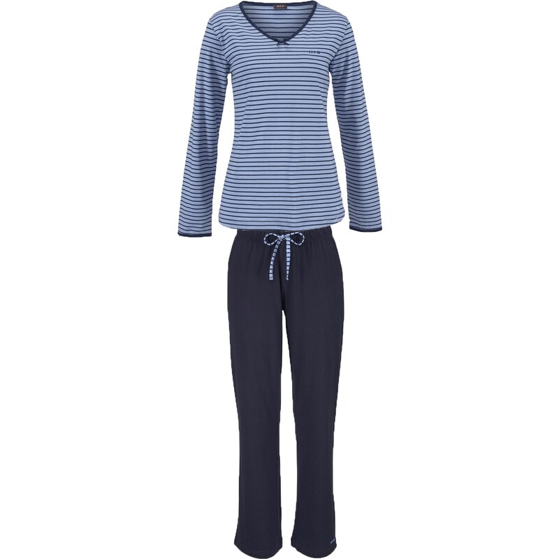H.I.S JEANS Langer Pyjama im trendigen Streifendesign