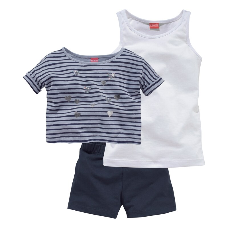 KIDOKI T Shirt Shorts Set 3 tlg. für Mädchen