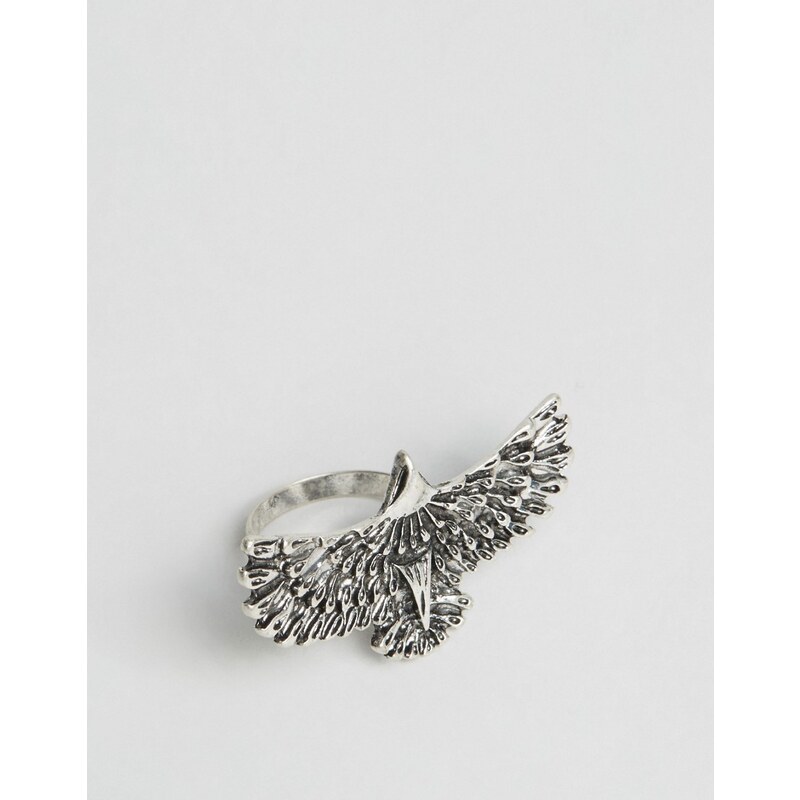ASOS - Ring mit Adler aus poliertem Silber - Silber