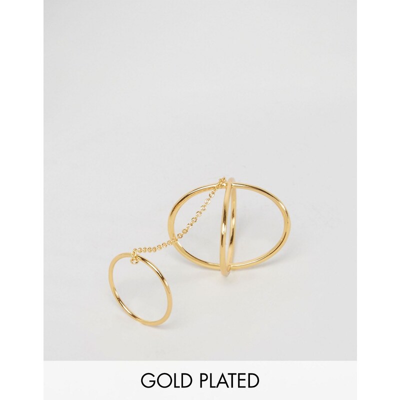 Gorjana - Überkreuzter Ring mit Steckverbinder - Gold