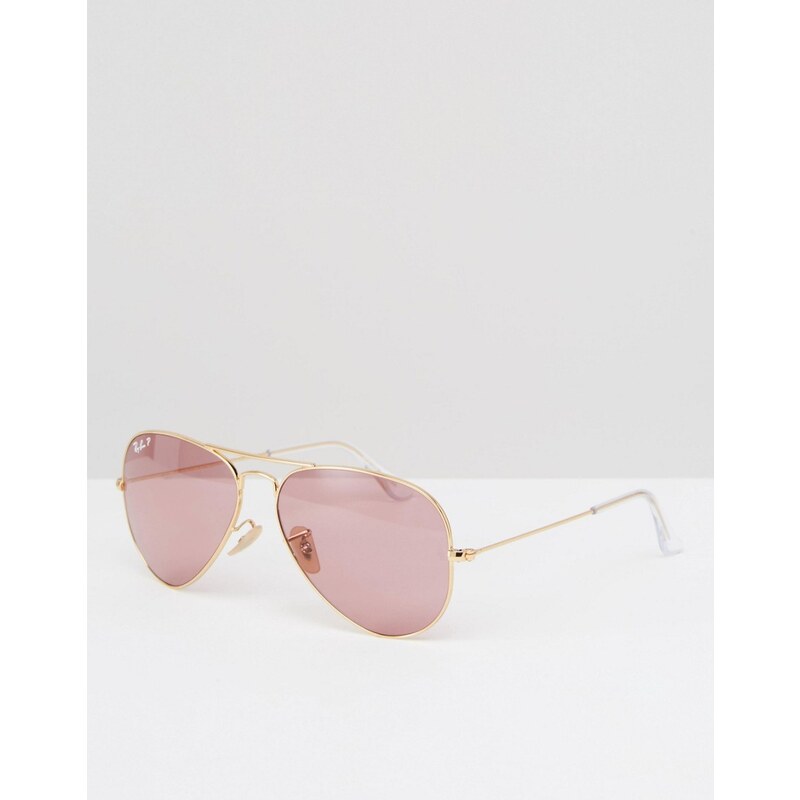 Ray-Ban - Pilotenbrille mit rosafarbenem Metallgestell und polarisierten Gläsern - Rosa
