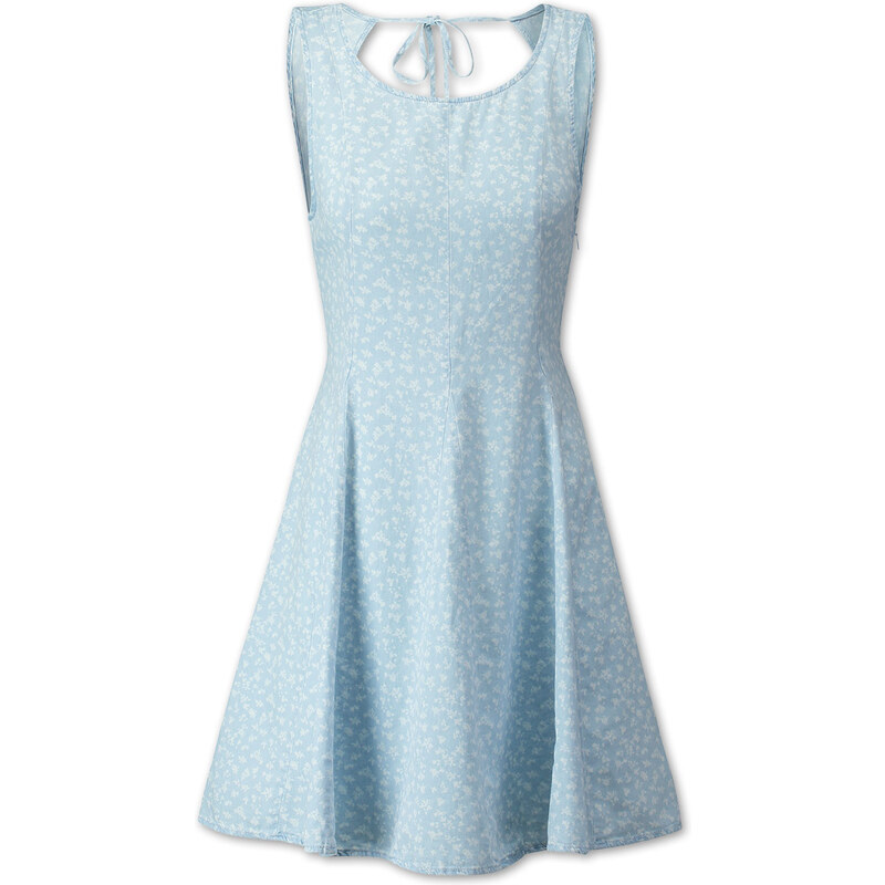 C&A Kleid mit Blumenmuster in weiß / Blau