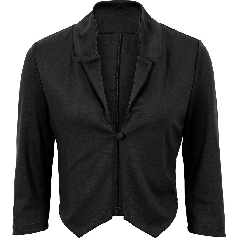 BODYFLIRT Kurzer Sweat-Blazer in schwarz für Damen von bonprix