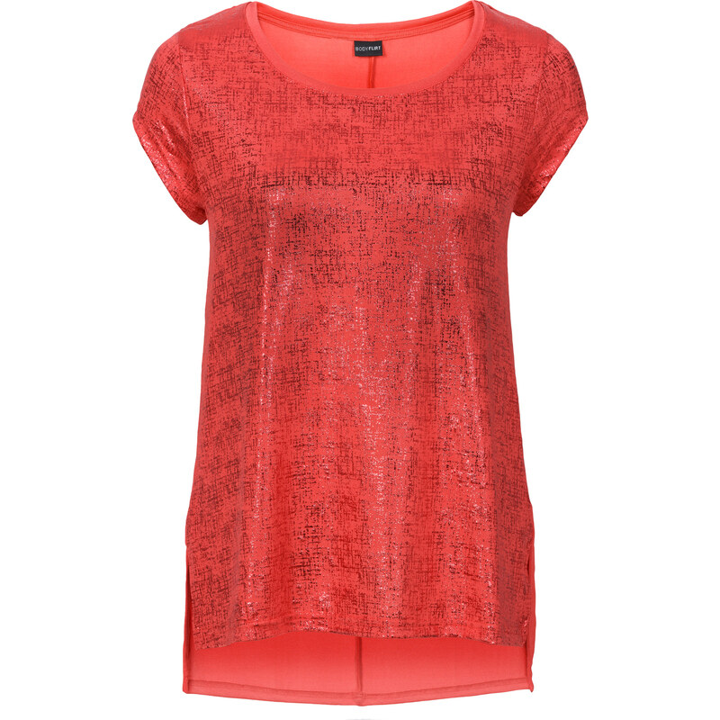 BODYFLIRT Glitzer-Shirt in rot für Damen von bonprix
