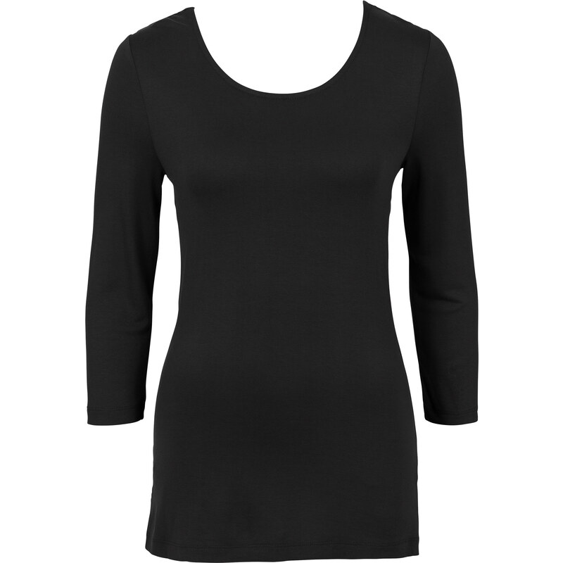 BODYFLIRT boutique Shirt mit Rückenausschnitt in schwarz für Damen von bonprix