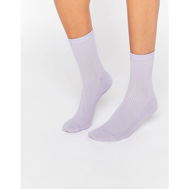 ASOS - Einfarbige, gerippte Socken - Violett