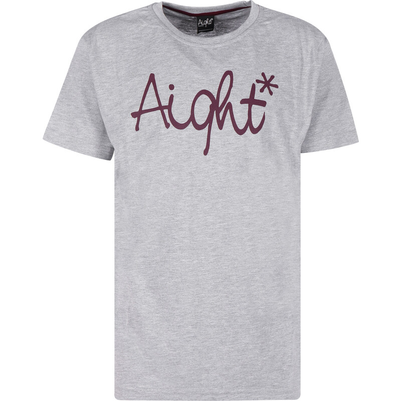 Aight Og Logo T-Shirts T-Shirt heath. grey/ maroon