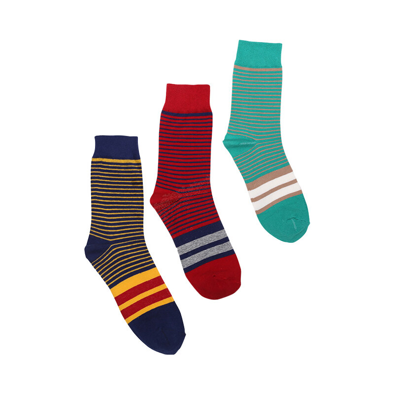 Lesara 3er-Set Socken mit Streifen