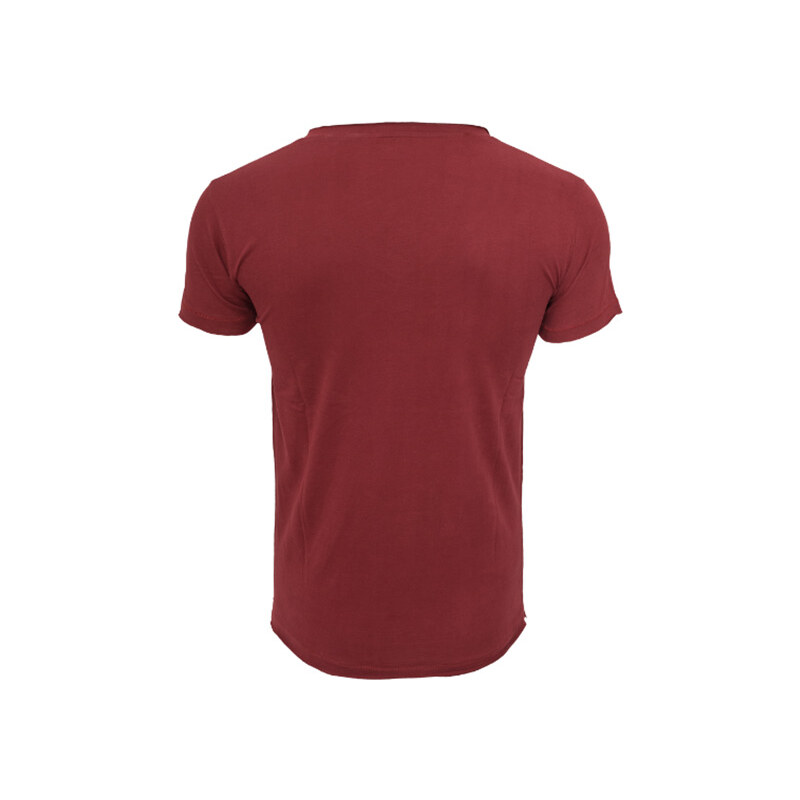 Urban Classics T-Shirt mit leichtem V-Ausschnitt - Dunkelrot - S