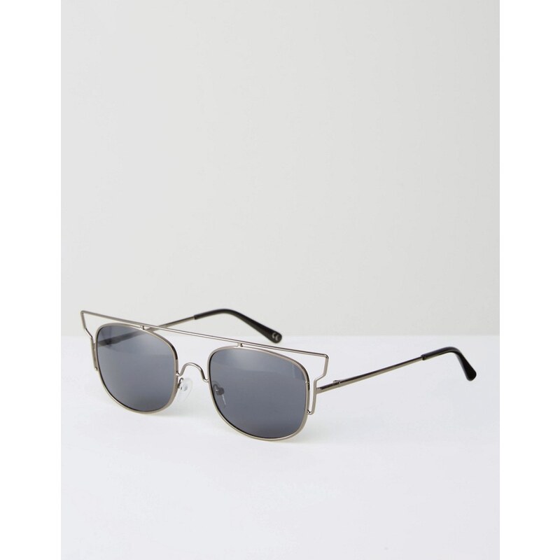 ASOS - Sonnenbrille im Retro-Look mit schwebenden Gläsern - Silber