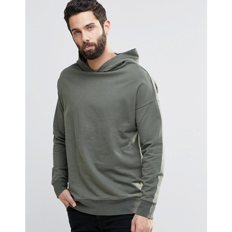 Only & Sons - Kapuzensweatshirt mit tief angesetzter Schulterpartie - Grün