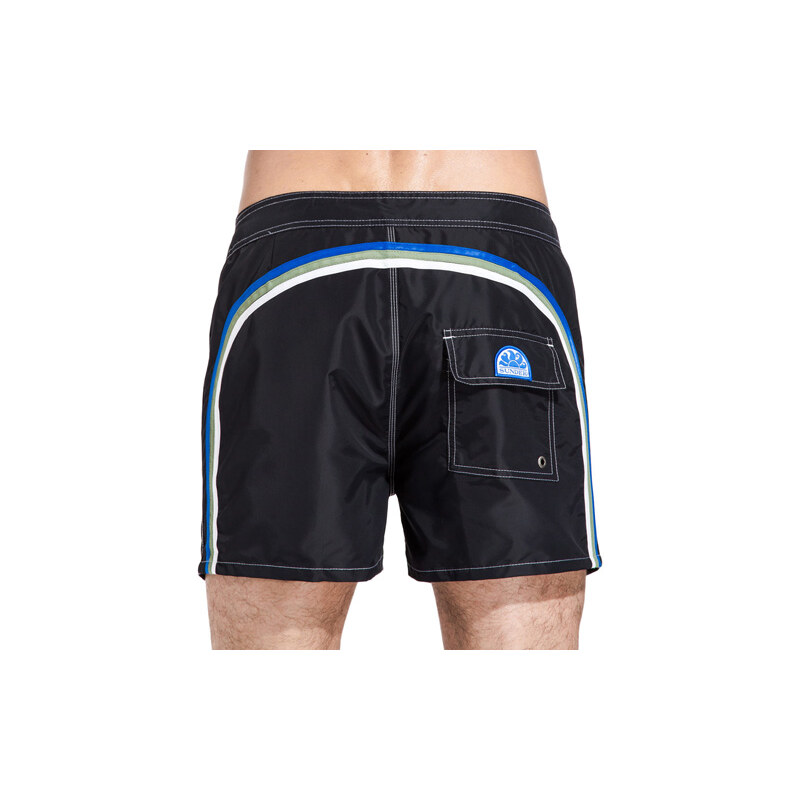 SUNDEK fixed waistband mid-length swim shorts