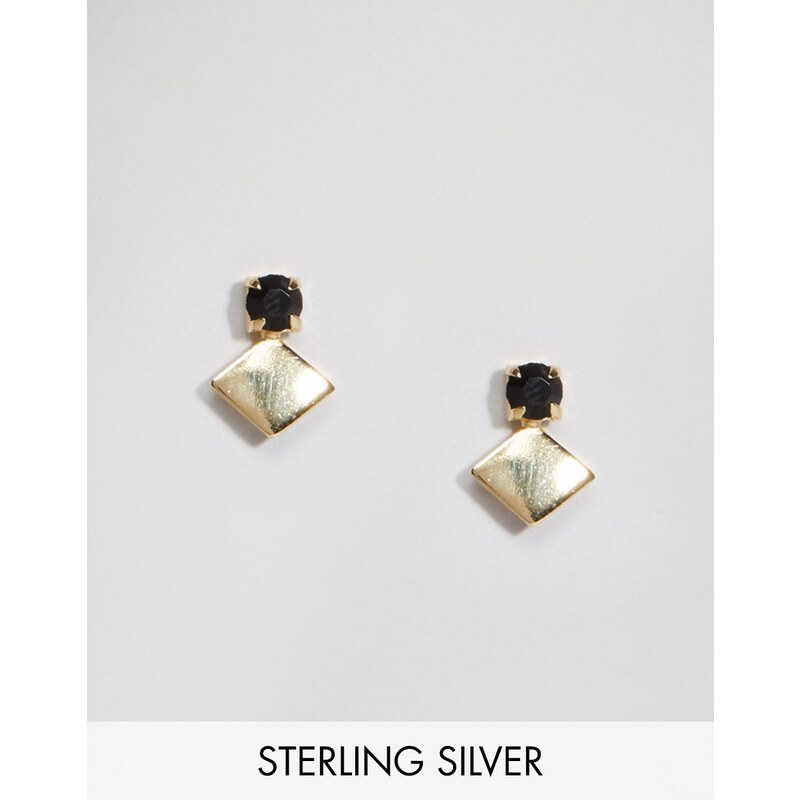 ASOS - Vergoldeter Ohrring aus Sterlingsilber mit Schmuckstein - Gold