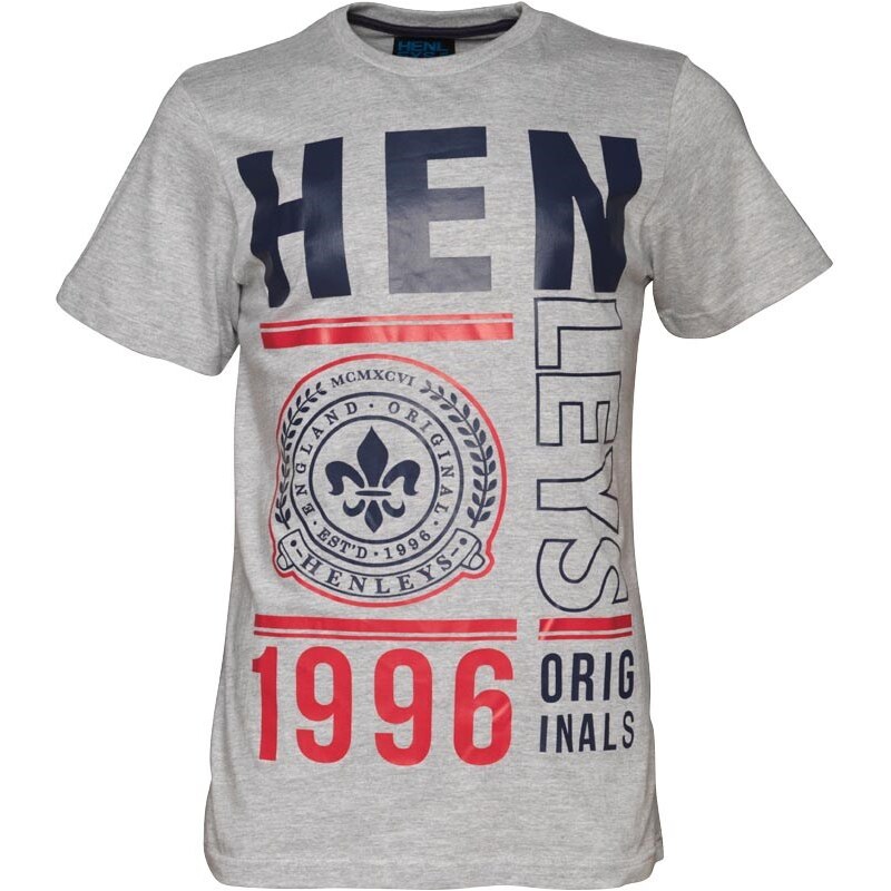 Henleys Herren Block Athletic T-Shirt Grau