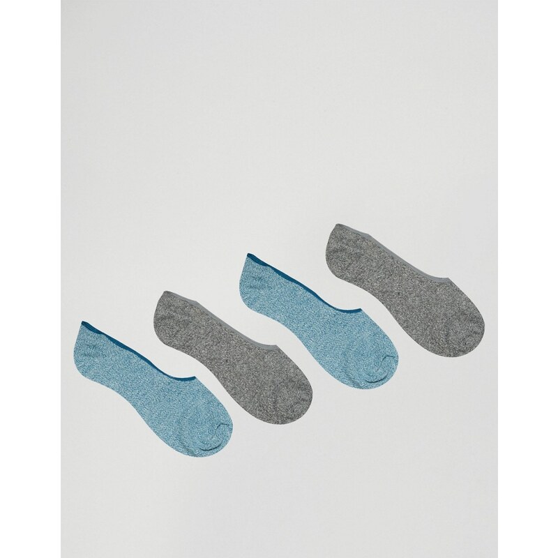 Jack & Jones - Unsichtbare Socken im 4er Set - Mehrfarbig