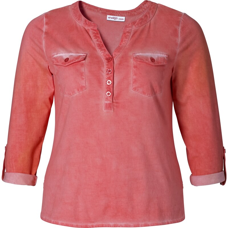 Sheego Casual Shirt in ausgewaschener Optik