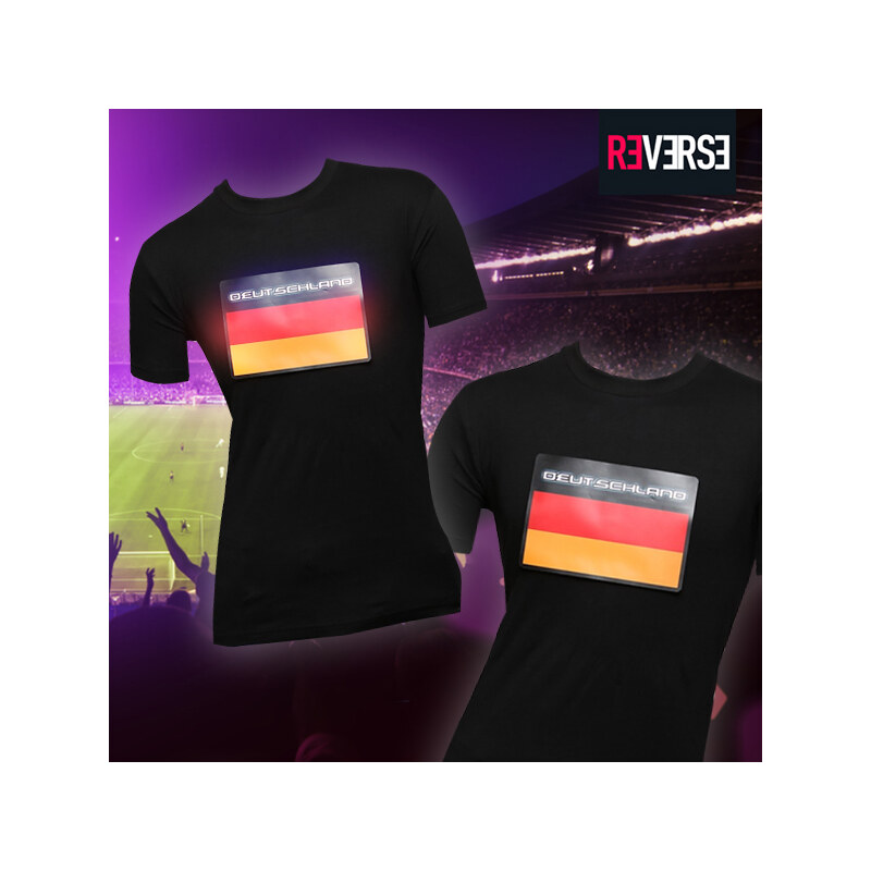 Re-Verse LED-T-Shirt Deutschland-Flagge - S