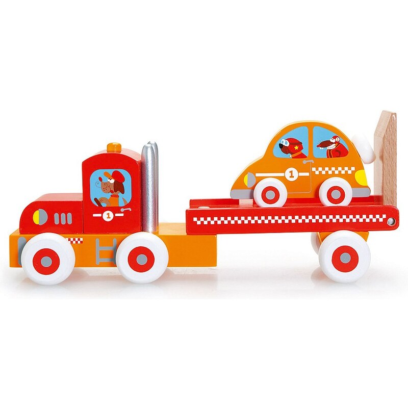 Scratch, Spielfahrzeug aus Holz, »LKW mit Rennauto«