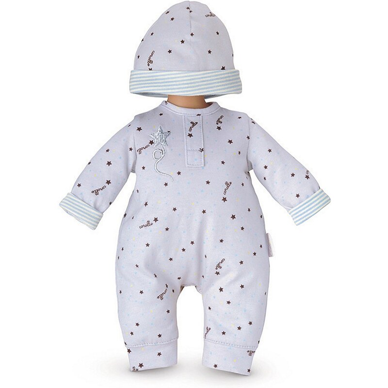 Corolle Puppenschlafanzug mit Mütze, Größe 30 cm, »BB30 grau Sterne«