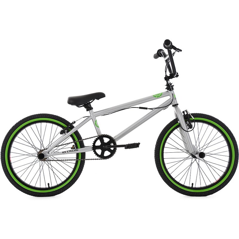 KS Cycling BMX Fahrrad, 20 Zoll, silberfarben-grün, »CRXX«