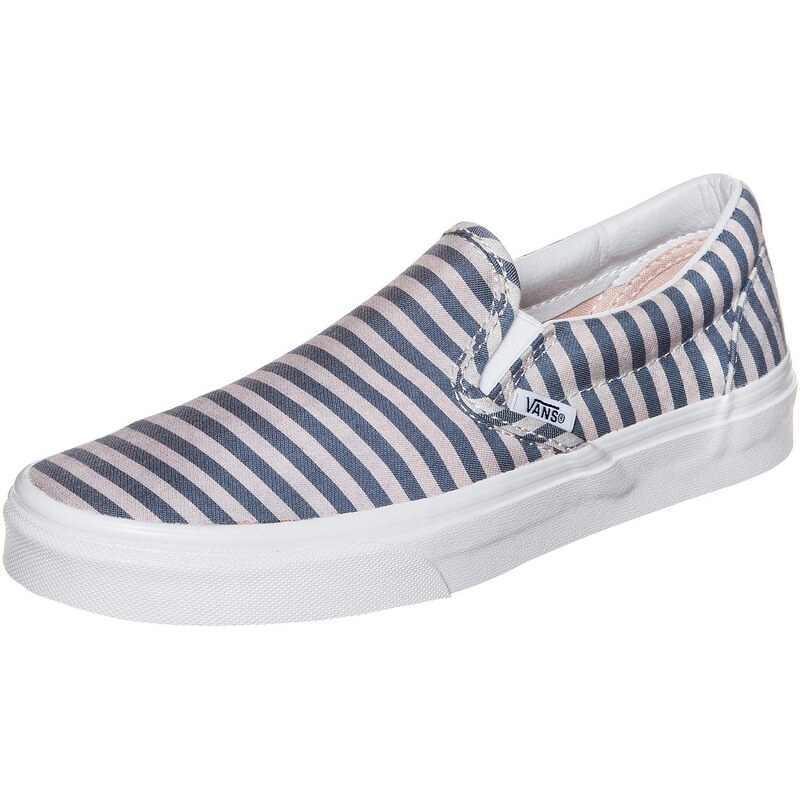 Große Größen: VANS Classic Slip-On Stripes Sneaker Damen, blau / weiß, Gr.4.5 US - 36.0 EU-9.0 US - 42.0 EU