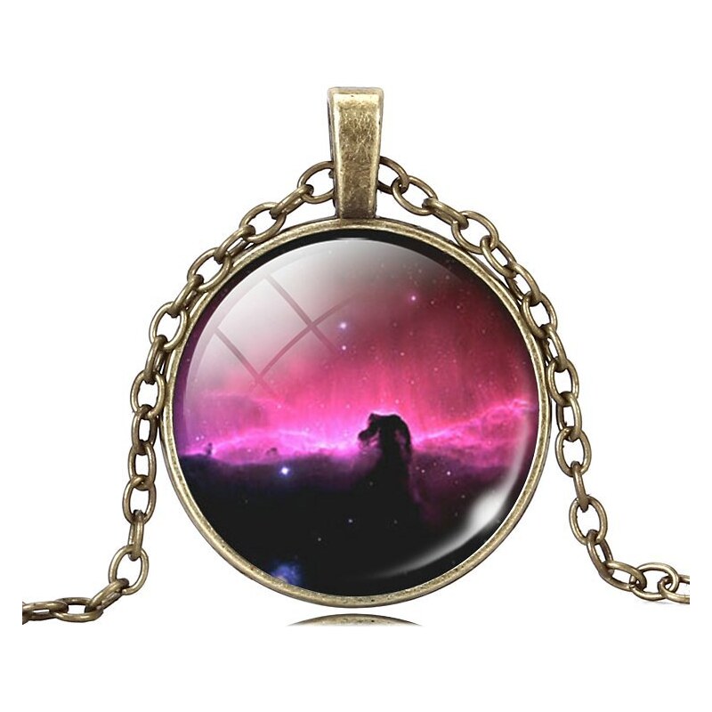Lesara Halskette mit Weltraum-Amulett - Violett