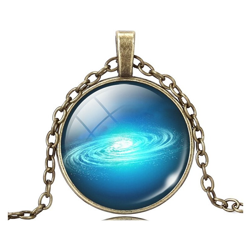 Lesara Halskette mit Weltraum-Amulett - Blau
