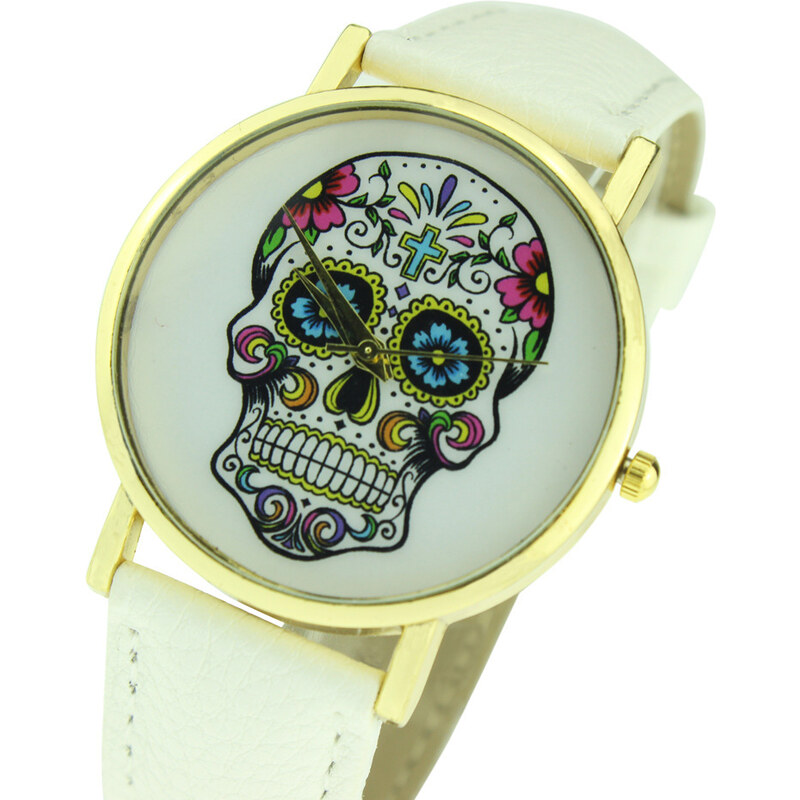 Lesara Armbanduhr mit Totenkopf-Design - Weiß