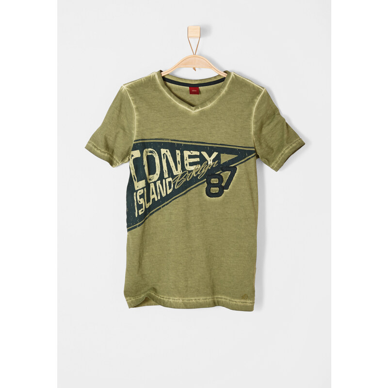 s.Oliver Slim: Besticktes Jerseyshirt