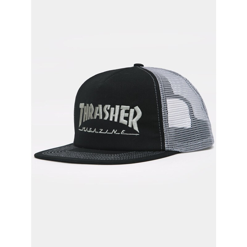 Thrasher Logo Mesh Cap Black Grey