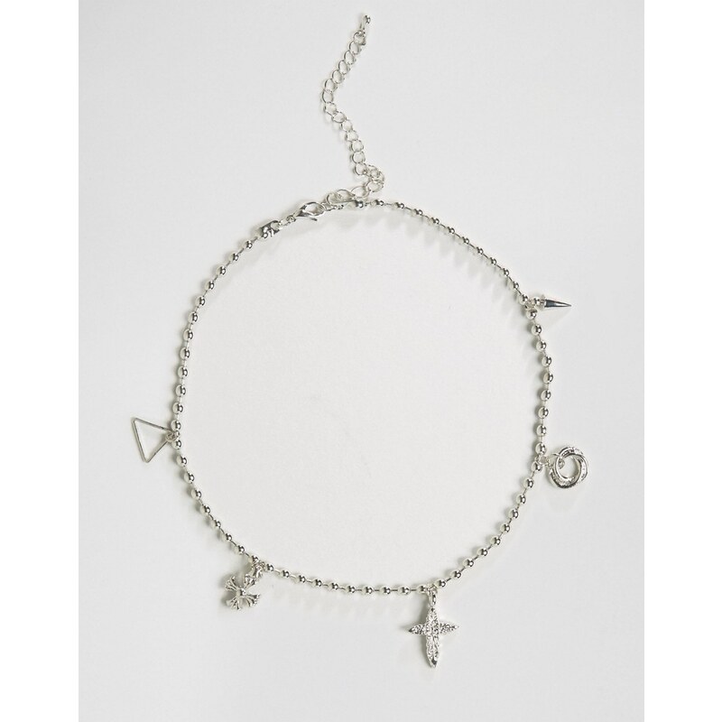 ASOS - Collier-Halskette mit Kugelanhänger - Silber