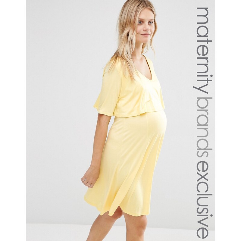 Bluebelle Maternity - Zweilagiges Still-Skaterkleid - Gelb