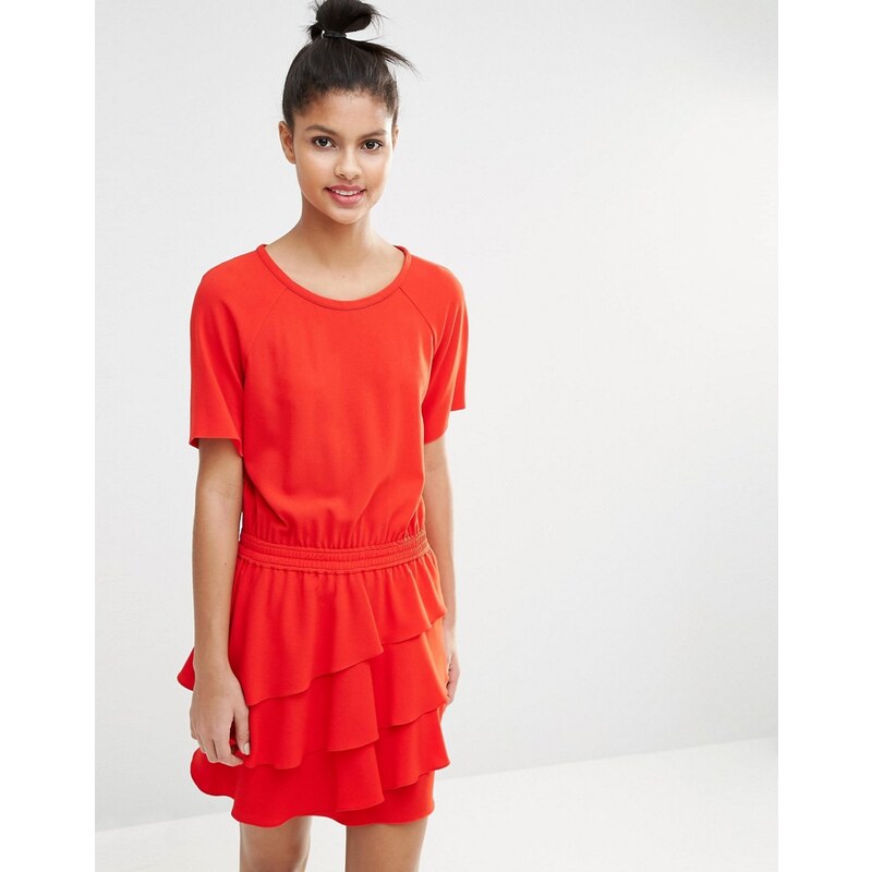 Sonia By Sonia Rykiel - Kleid mit Rüschenrock im Lagenlook - Rot