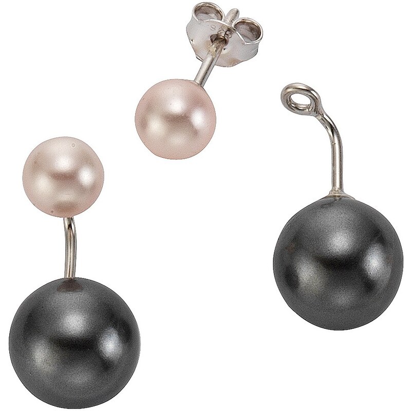 firetti Paar Ohrstecker mit abnehmbaren Einhängern und Perlen