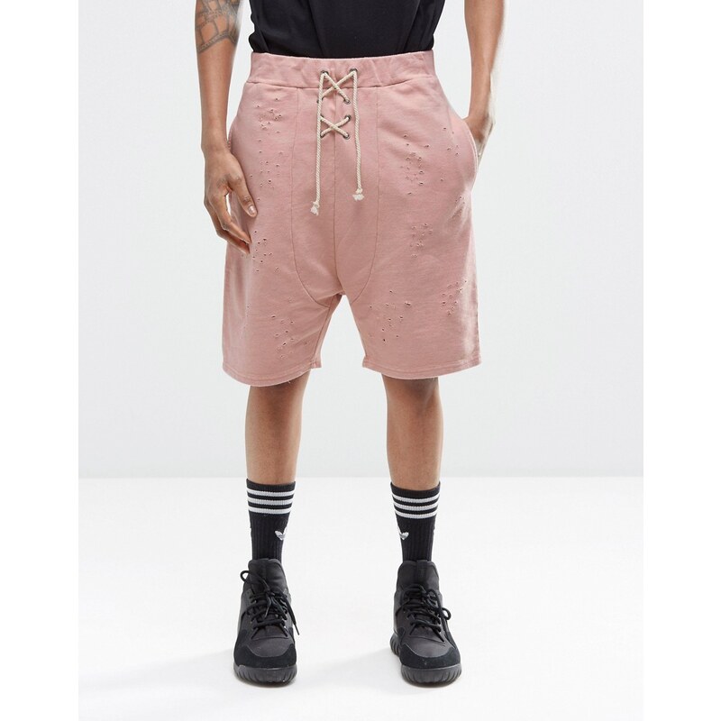 Granted - Shorts im Used-Look - Rosa