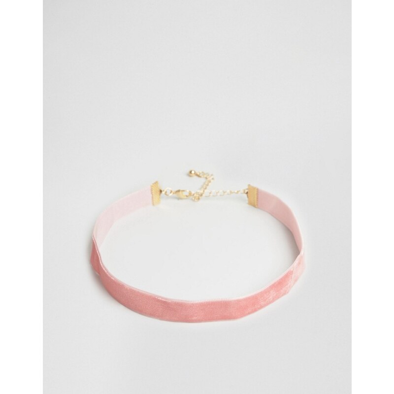 DesignB - London Blush - Enges Halsband aus Samt - Rosa
