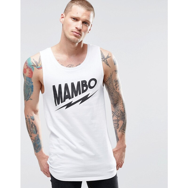 Mambo - Auffälliges Trägershirt - Weiß