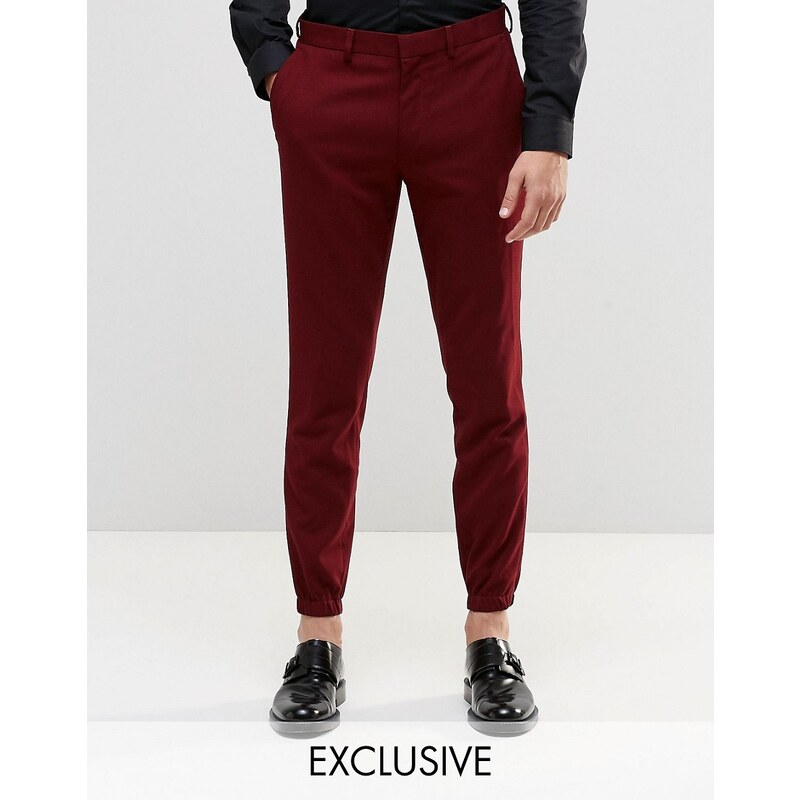 Only & Sons - Enge Stretch-Hose mit anliegendem Saum - Rot