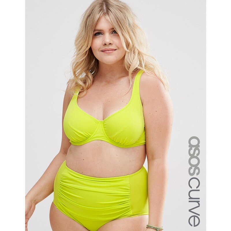 ASOS CURVE - Bikini-Oberteil mit Bügeln - Grün