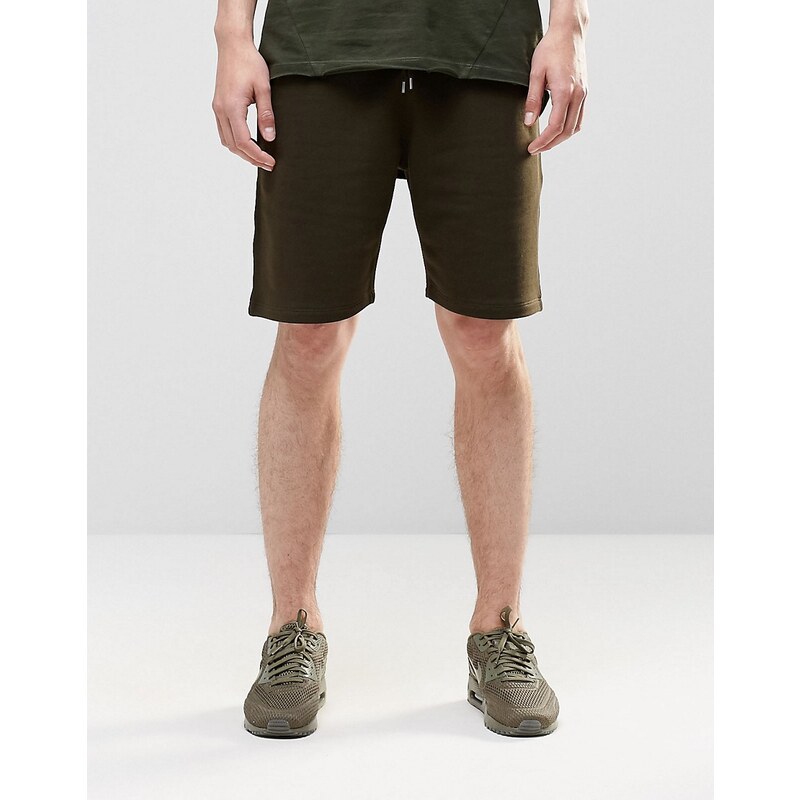 ASOS - Jersey-Shorts in dunklem Khaki - Grün