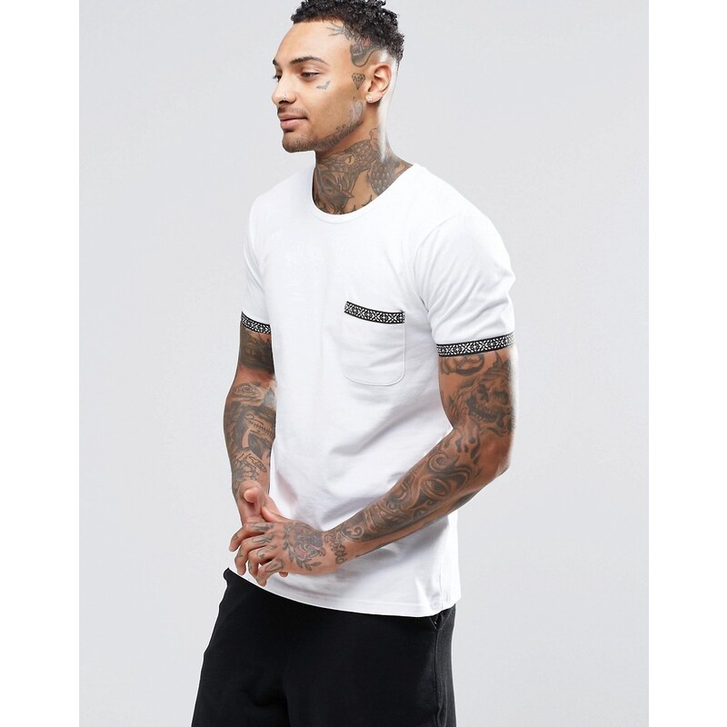 Mambo - T-Shirt mit Streifen auf der Tasche - Weiß