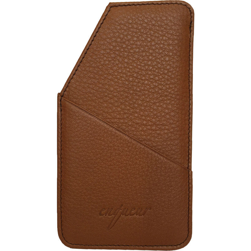 ENQUEUR The Noank Smartphone Card Case - Cognac