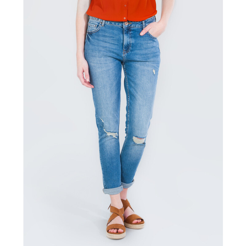 Jeans mit hoch angesetzter Taille Denimblau, Größe 34 -Pimkie- Mode für Damen